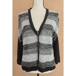 Material Cardigan Sweater Womens M Striped